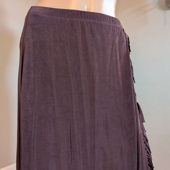 Vintage 90s Choices Fringe Midi Skirt, Western Boho Whimsigoth Fairy, Size MP - Picture 5 of 9